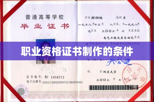红星职业资格证书制作的条件